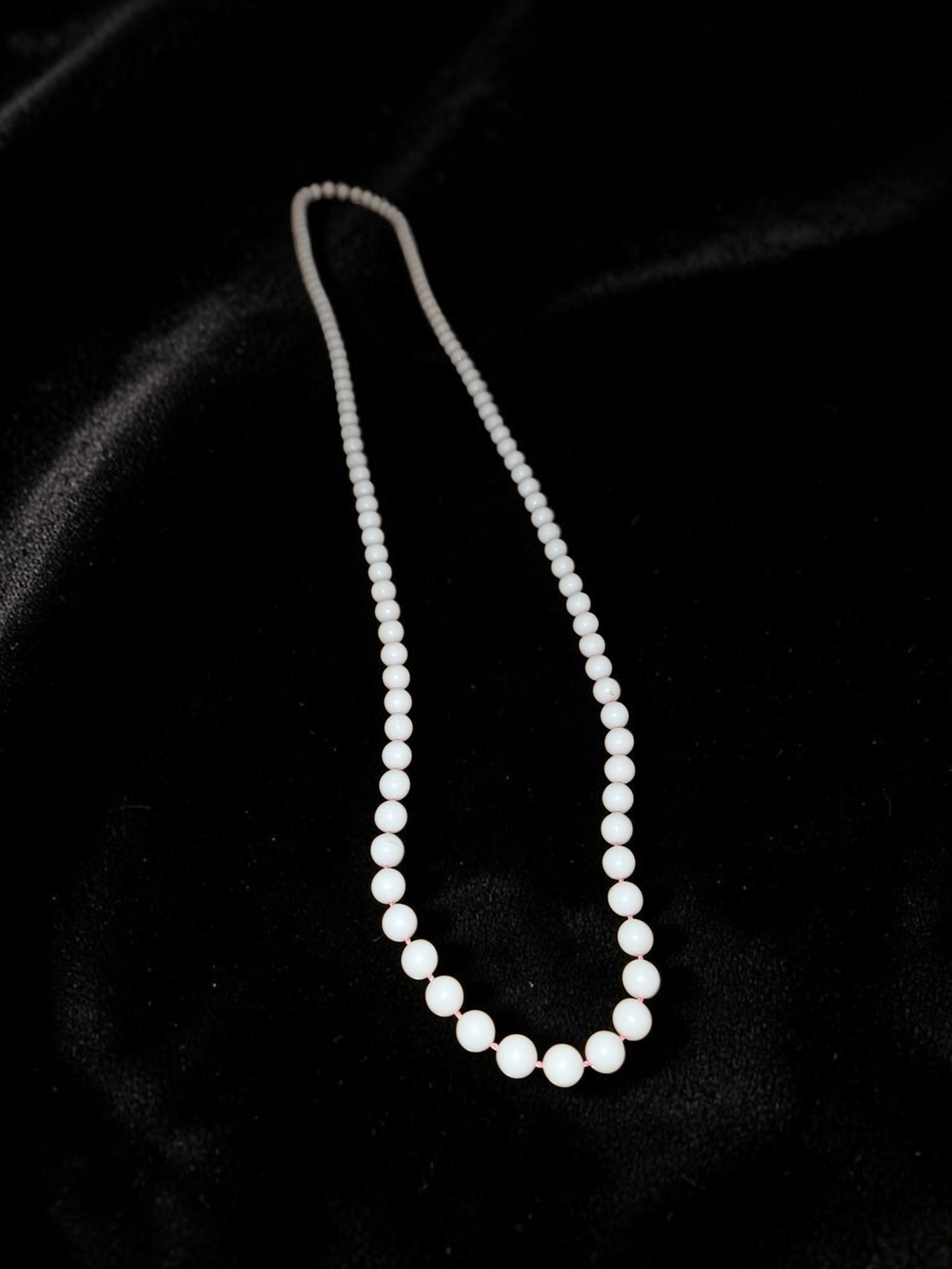 Classic 60s/70s White Beaded Necklace - Women Jewelry 25" Drop!